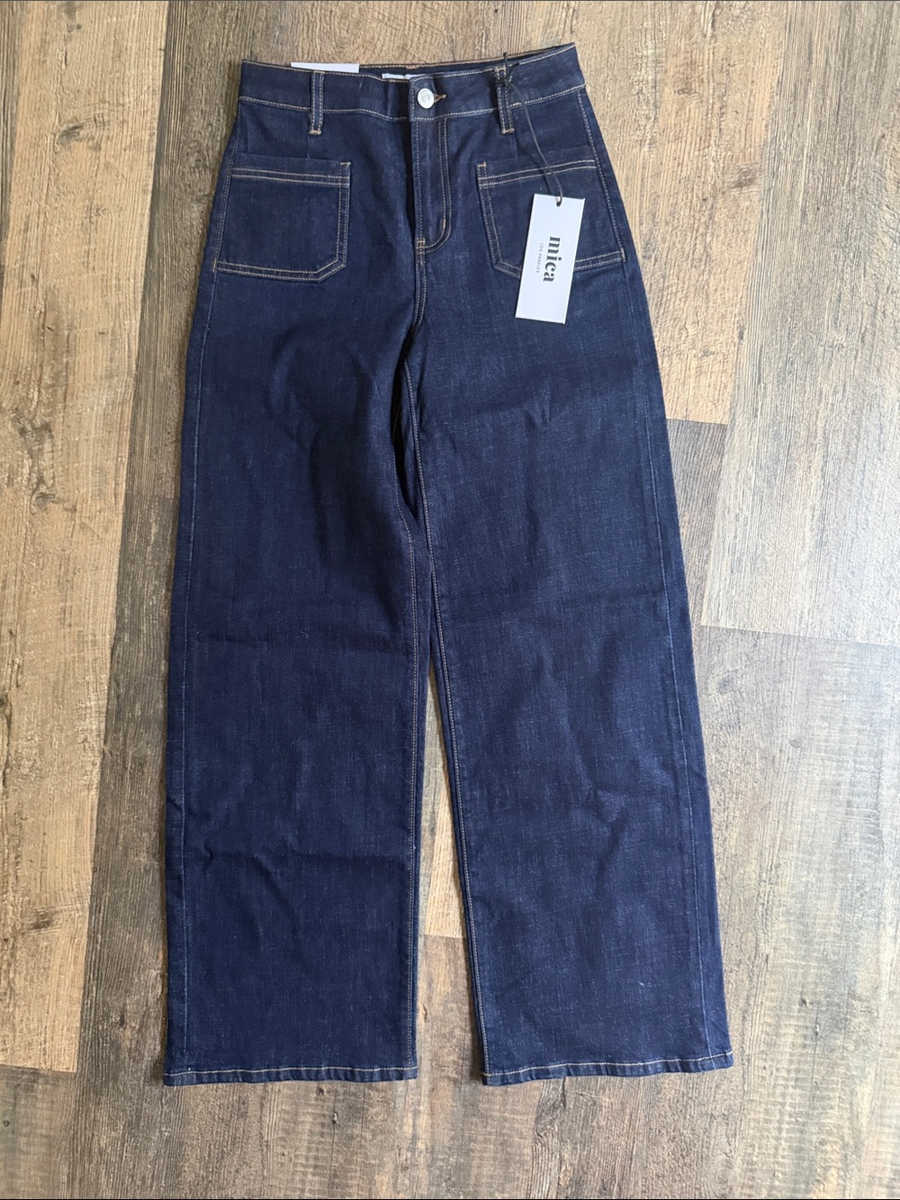 MICA Dark Indigo Wide-Leg Jeans 3/26 NWT